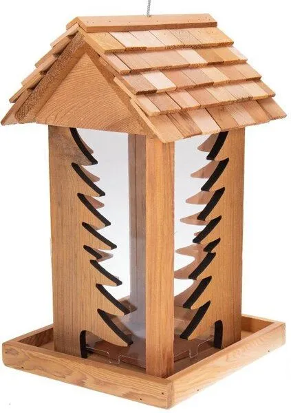 ReineNatur ReineNatur Vogelfutterhaus aus Zedernholz - Fenster in Tannenform - Wetterfest – Produktbild 2 von 2