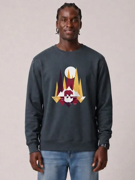 watapparel watapparel Sweatshirt Unisex Von Bären und Bergen, India ink grey, – Produktbild 2 von 2