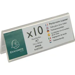 Exacompta 10er Pack Exacompta Tischnamensschilder "Exacryl" horizontal, aus PMMA, DIN A7 quer – Produktbild 1 von 1