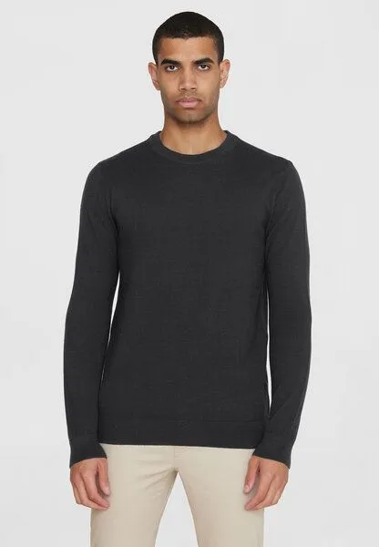 KnowledgeCotton Apparel KnowledgeCotton Apparel Regular merino knit crew neck - aus Merino-Wolle, Black jet (schwarz), – Produktbild 2 von 3