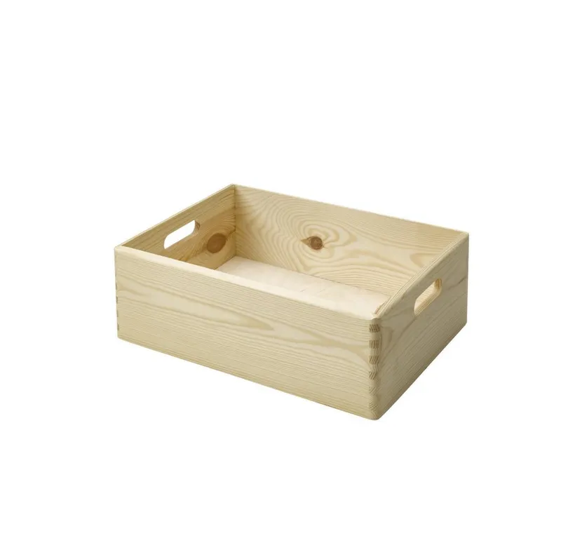 Trend Line Stapelbox Stapelbox Holz Größe M 30 x 40 x 13,5 cm, Beige, – Produktbild 3 von 4