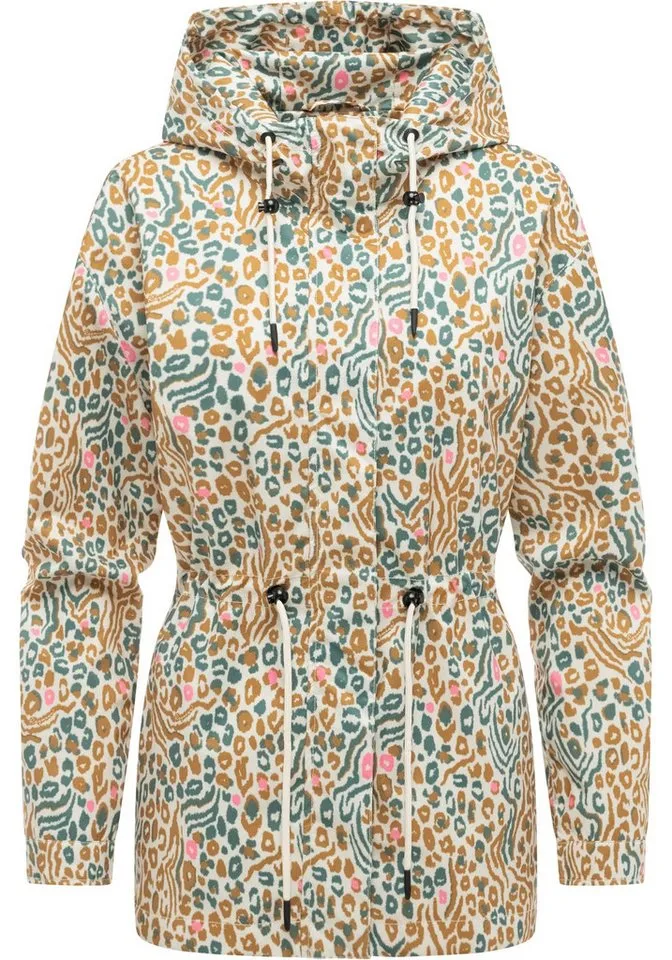 ragwear ragwear Anorak Eddens Print Übergangsjacke mit Animal-Print und Kapuze, Weiß, – Produktbild 2 von 5