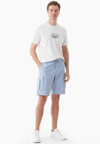 ORGANICATION ORGANICATION Cargo-Sweatshorts aus Bio-Baumwolle, Ice bluıe, – Produktbild 1 von 3
