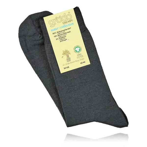 grödo grödo Gemütliche Wollsocken mit Baumwollanteil, alles Bio, für Damen und Herren (3er Pack), Dunkelgrau, – Produktbild 1 von 3