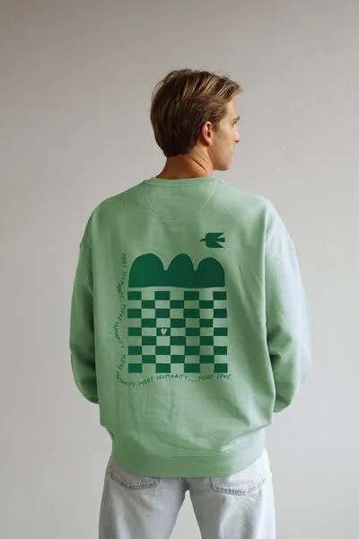 Kultgut Kultgut PRE-Order Artdesign - Biofair Sweatpullover / More Humanity, Grün (jade), – Produktbild 1 von 3