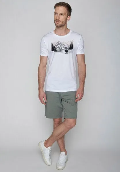 GreenBomb GREENBOMB Nature Moose Mountain Guide - Sportliches T-Shirt aus Bio-Baumwolle / hochwertiger Print / GOTS / Fair & Vegan, Weiß (white), – Produktbild 2 von 4