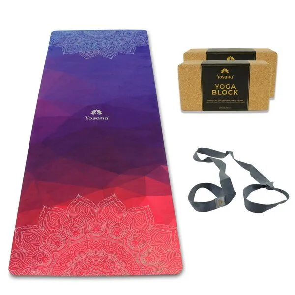 Yosana Yosana Yin Yogamatte Naturkautschuk - Aktionsset (4-Teilig), Indian sunset, – Produktbild 1 von 7
