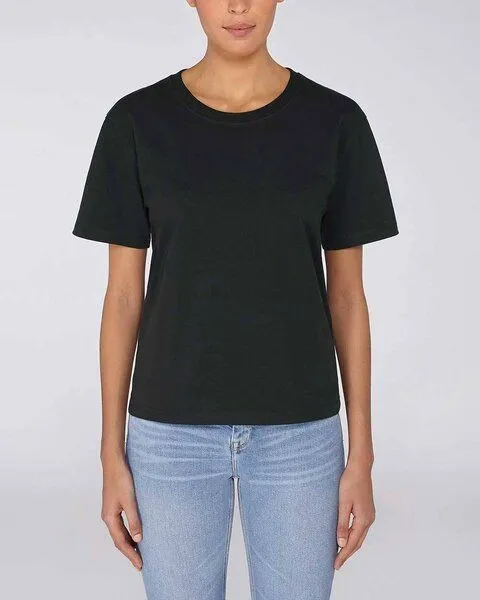 YTWOO YTWOO Basic T-Shirt Damen, dicke Bio-Baumwolle (200 g/m²), XS-L, Schwarz, – Produktbild 1 von 3