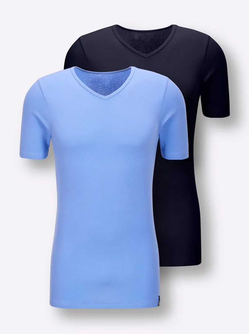 wäschepur men Shirt, Marine + himmelblau, – Produktbild 2 von 2