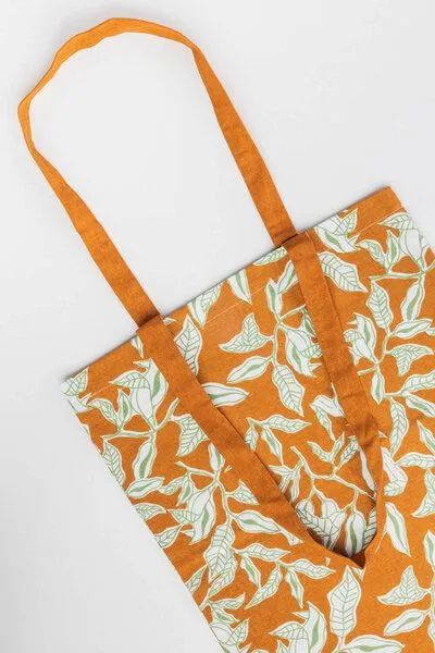 Tranquillo Tranquillo Stoffbeutel LEAFY FOREST, Orange, – Produktbild 3 von 5