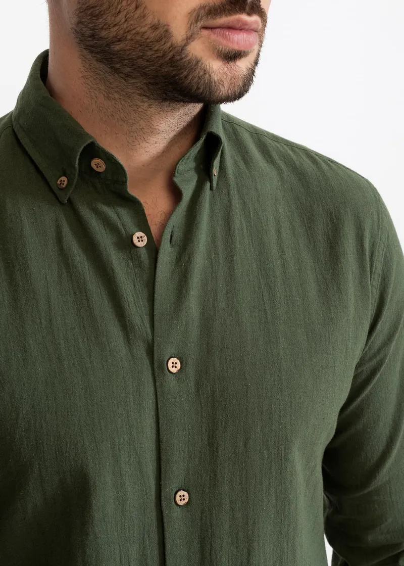 De IONESCU De IONESCU Herren vegan Shirt Godeanu, Grün, – Produktbild 1 von 2