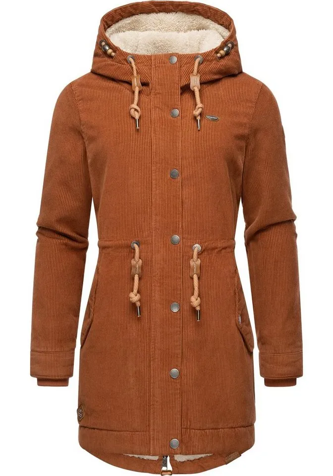 ragwear ragwear Winterjacke Canny Corduroy stylischer Damen Cordmantel mit Kapuze, Braun, – Produktbild 2 von 4
