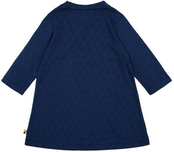 loud + proud loud + proud Baby & Kinder Kleid Jacquard Strick, GOTS-zertifiziert, Ultramarine(blau), – Produktbild 1 von 1