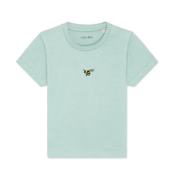LIGARTI LIGARTI Babyshirt - Brumhilde die Hummel, Türkis, – Produktbild 1 von 3