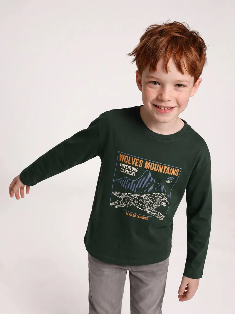 Vertbaudet Shirt mit Tierprint Jungen, Grün, – Produktbild 5 von 7