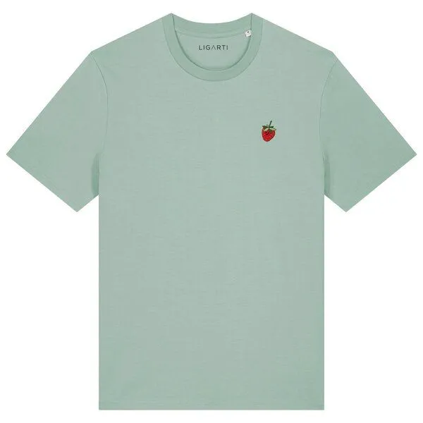 LIGARTI Besticktes T-Shirt – Erdbeere – LIGARTI Tiermanufaktur, Cremeweiß, – Produktbild 3 von 3