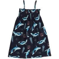 Walkiddy Mädchen Trägerkleid – Dunkelblau mit Walmotiv, leicht & bequem, sommerlich, gut kombinierbar, alltagstauglich | Walkiddy – Produktbild 1 von 1
