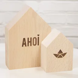 Bow & Hummingbird Bow & Hummingbird 2er Set Deko-Holzhäuschen Ahoi – Produktbild 1 von 1