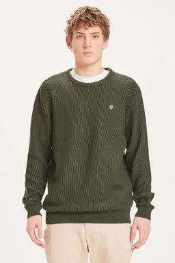 KnowledgeCotton Apparel KnowledgeCotton Apparel Field Pullover Dunkelgrun - Größe L – Produktbild 1 von 1