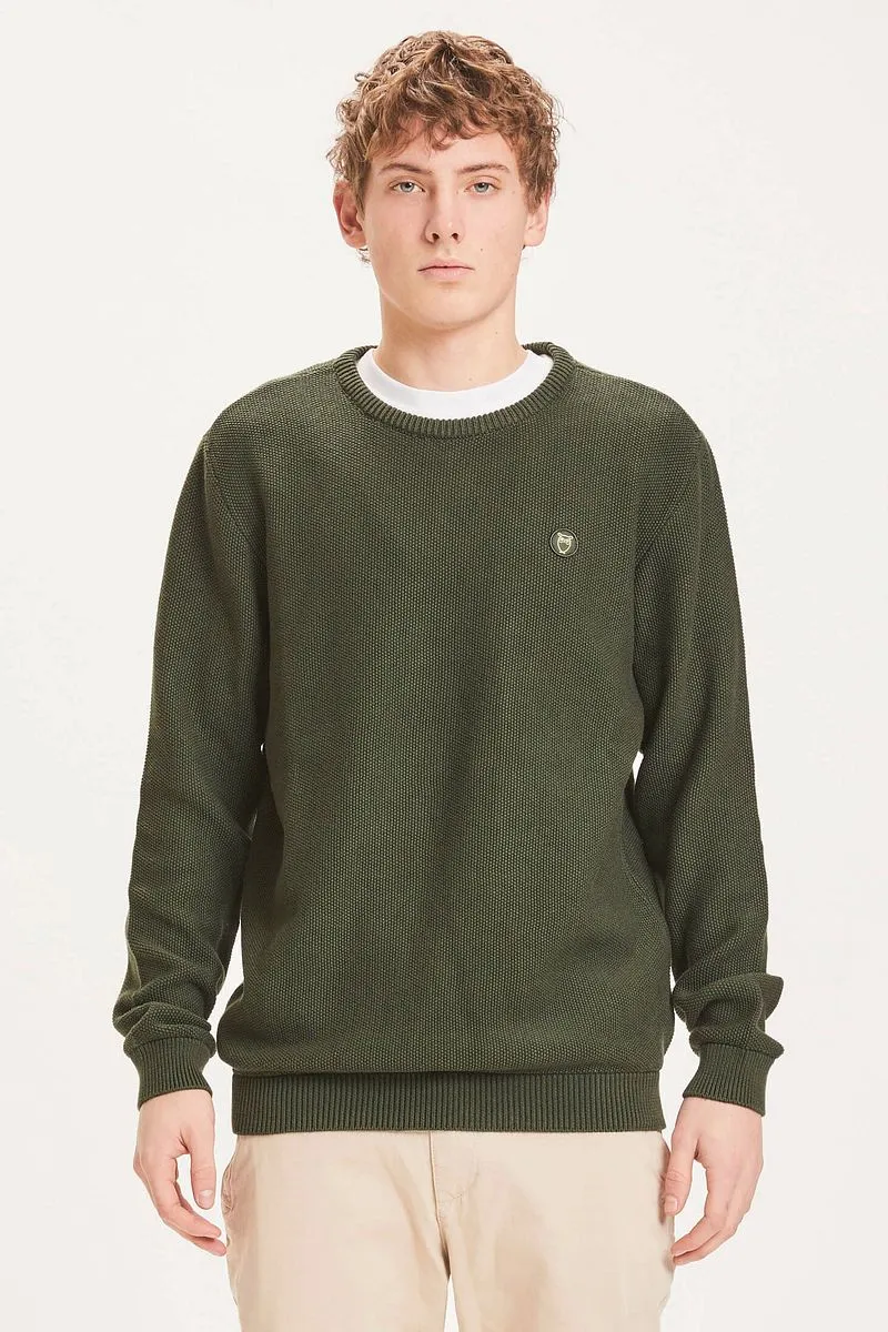 KnowledgeCotton Apparel KnowledgeCotton Apparel Field Pullover Dunkelgrun - Größe XL, Grün, – Produktbild 1 von 4