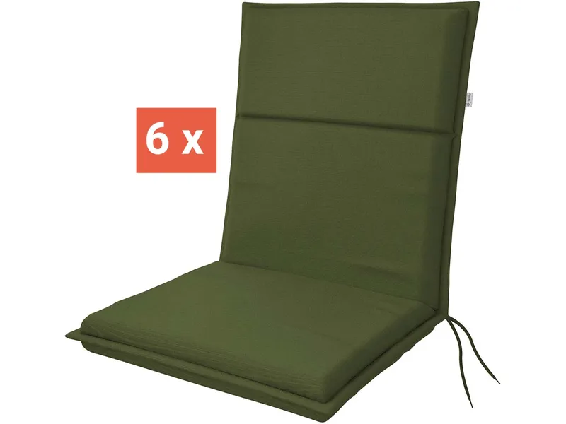 Doppler doppler Auflage "LIFE" für Niederlehner, 6er-Pack, 100x48x4 cm, Polyester, moosgrün – Produktbild 1 von 1