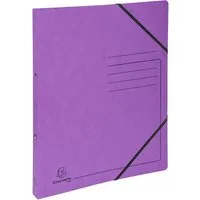 Exacompta 10 Exacompta Ringbücher, Colorspan-Karton, 355 g/m², DIN A4, Gummizug, 2 Ringe, violett – Produktbild 1 von 1