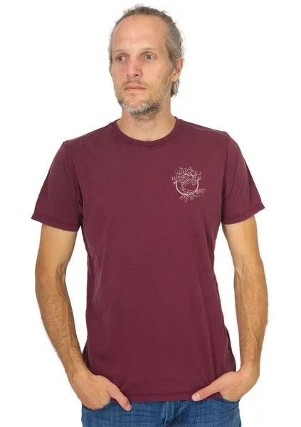 Life-Tree Life-Tree Shirt aus Biobaumwolle mit Brustmotiv für Herren "Olive", Rot, – Produktbild 3 von 5