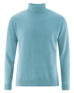 HempAge Hempage Herren vegan Pullover Feiner Rollkragen Wave Blau – Produktbild 1 von 1
