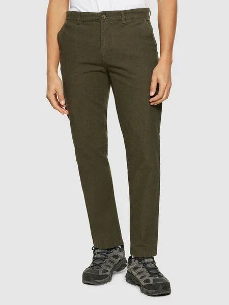 KnowledgeCotton Apparel KnowledgeCotton Apparel Flanell-Chino-Hose CHUCK, Dark olive, – Produktbild 3 von 4