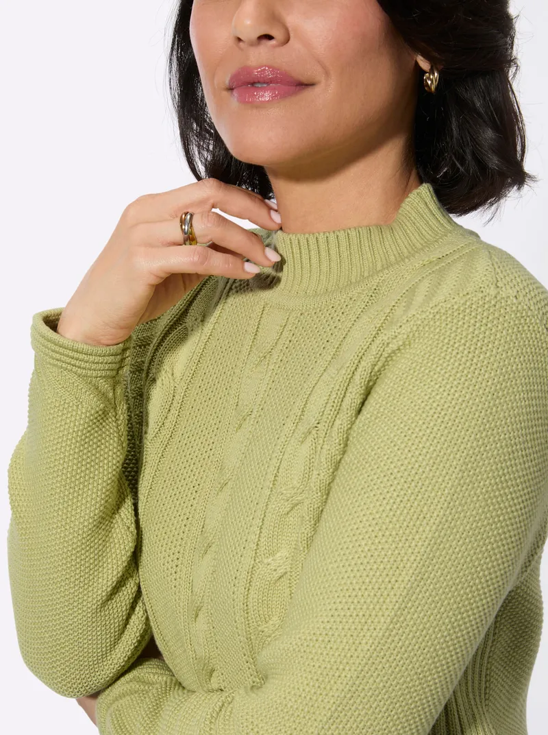 Witt Stehkragenpullover lindgrün, Lindgrün, – Produktbild 2 von 2