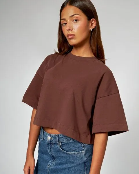 noemvri fashion label noemvri fashion label Cropped T-Shirt Susa braun – Produktbild 1 von 4