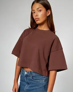 noemvri fashion label noemvri fashion label Cropped T-Shirt Susa braun – Produktbild 1 von 1