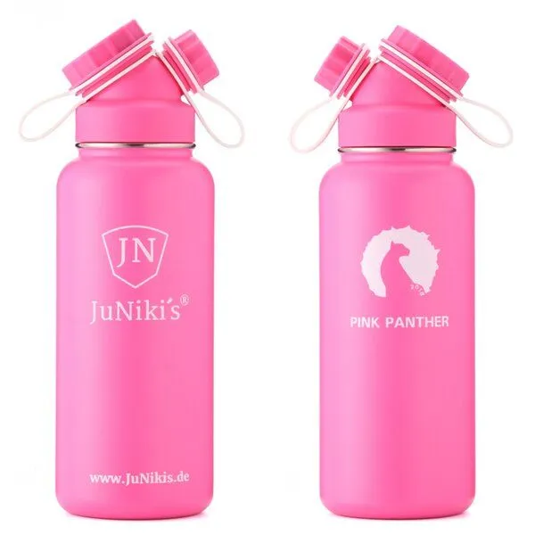 JN JuNiki's JN JuNiki's Trinkflasche aus Edelstahl Vakuum-isoliert 1L/32oz, Pink, – Produktbild 1 von 4
