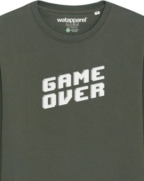 watapparel watapparel Sweatshirt Unisex Game Over, Khaki, – Produktbild 3 von 4