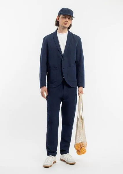 Rotholz Rotholz Blazer - Workwear - aus einem Baumwolle/Leinen Mix, Midnight stripe (blau), – Produktbild 2 von 4
