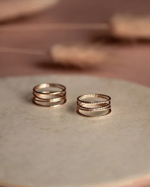 lille mus lille mus Ring 'Loop Glitzer' 925, Gold, – Produktbild 4 von 4