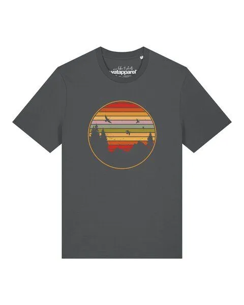 watapparel watapparel T-Shirt Unisex Sunset Berge & Tannen, Anthracite, – Produktbild 1 von 2
