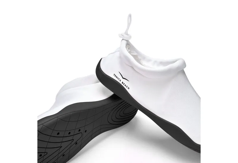 VENICE BEACH VENICE BEACH Badelatsche, Badeschuhe, Badeschlappe, Wasserschuh, leichter Slipper Aquaschuh schnelltrocknend mit ultraleichter Sohle VEGAN, Schwarz|weiß, – Produktbild 5 von 5