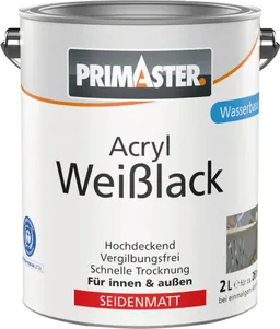 Primaster Weißlack Primaster Acryl Weißlack seidenmatt 2 L – Produktbild 1 von 1