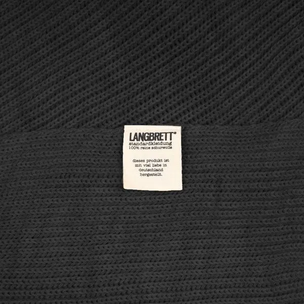 LANGBRETT LANGBRETT schal rippstrick schurwolle, Schwarz, – Produktbild 3 von 4
