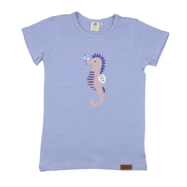 Walkiddy Kleinkinder T-Shirt Bio-Baumwolle - Walkiddy Nachhaltig Blau Seahorses GOTS-zertifiziertumweltfreundlich. – Produktbild 1 von 2