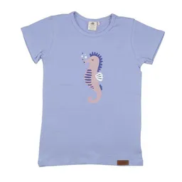 Walkiddy Kleinkinder T-Shirt Bio-Baumwolle - Walkiddy Nachhaltig Blau Seahorses GOTS-zertifiziertumweltfreundlich. – Produktbild 1 von 1