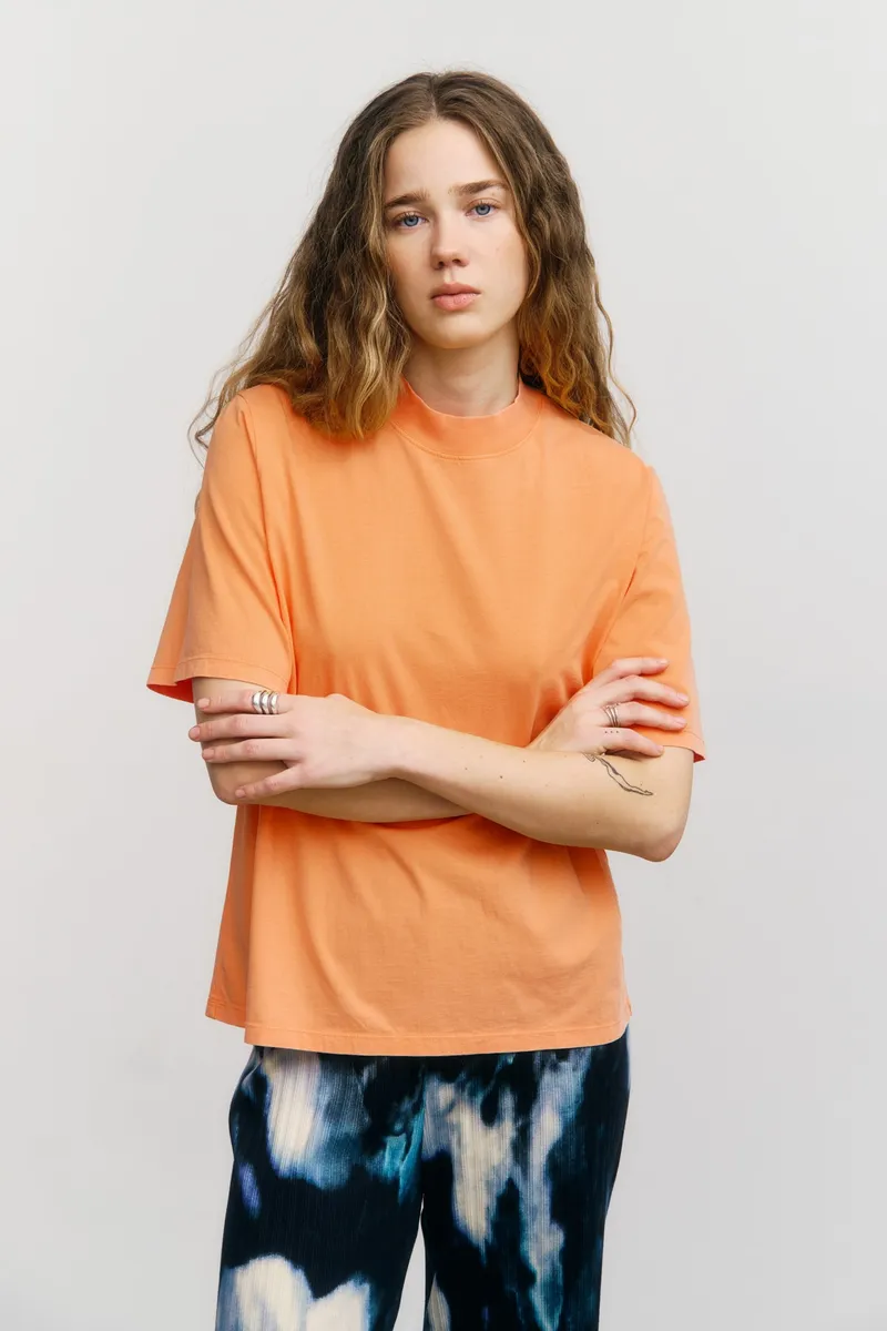 Rotholz Rotholz Damen vegan T-Shirt Breiter Kragen Faded Orange, Hell orange, – Produktbild 2 von 2