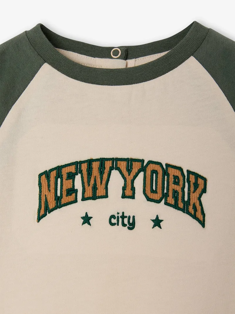 Vertbaudet Baby Shirt Stickerei New York City vanille, Vanille, – Produktbild 2 von 3