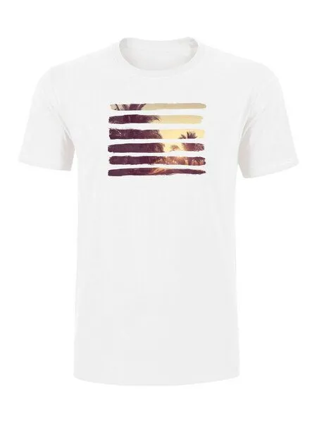 Human Family Human Family Herren Sommer T-Shirt Rolls "Nature Stripes" in weiß – Produktbild 1 von 1