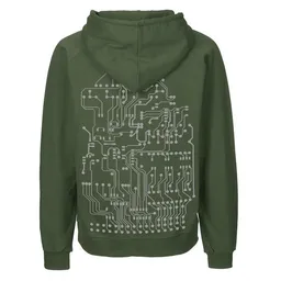 HANDGEDRUCKT HANDGEDRUCKT "Vernetzt" Männer Zip Hoody aus reiner Biobaumwolle (kbA) – Produktbild 1 von 1