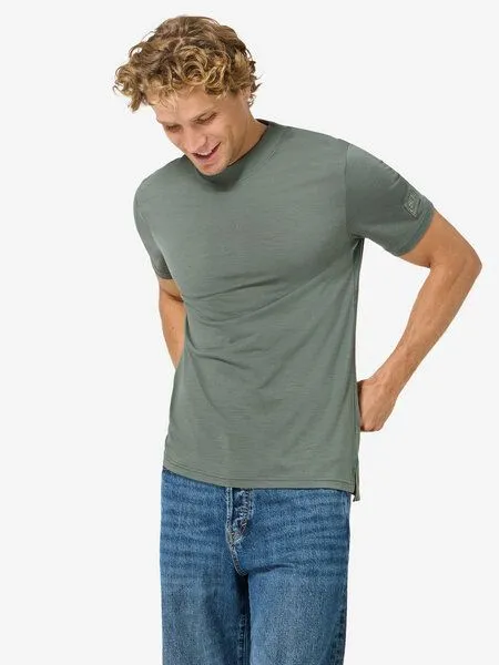 Super.Natural Super.Natural T-Shirt Casual Rib Bio J Tee für Herren, Merino, Eucalyptus, – Produktbild 2 von 4