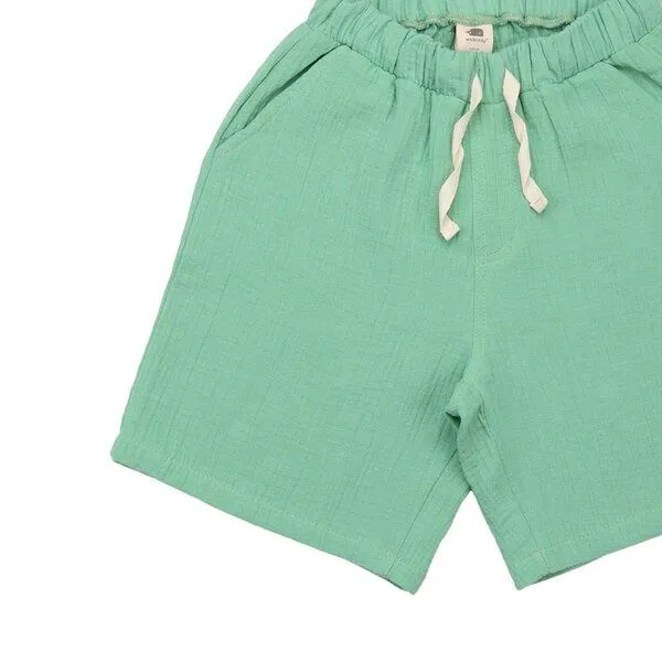 Walkiddy Kinder Shorts GOTS zertifiziert – Grün, Bund mit Kordel, weich & bequem | von Walkiddy, Grün, – Produktbild 3 von 3