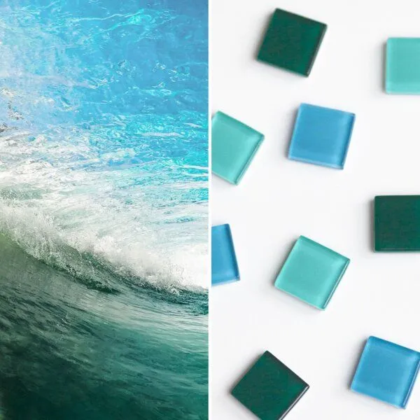 ALEXASCHA ALEXASCHA Magnet Set aus Upcycling Glas • 9 starke Magnete für den Kühlschrank • ideal zum Verschenken, Wellenzauber, – Produktbild 3 von 4