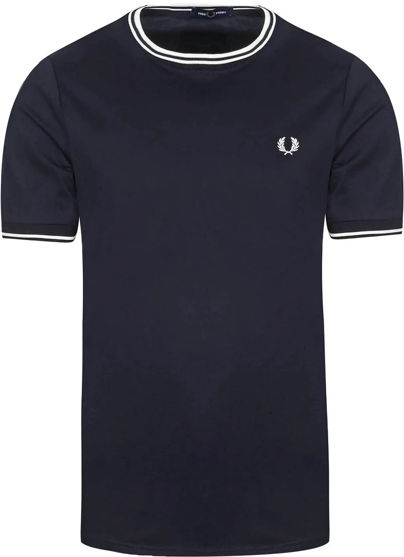 Fred Perry Fred Perry M1588 Twin Tipped T Shirt Navy - Größe XXL, Blau, – Produktbild 2 von 5